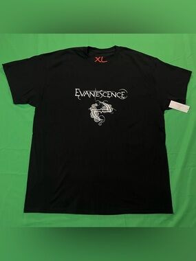 Evanescence Band Black T-Shirt, 90s m Tour Merch Logo Tee (Brand New With Tags)